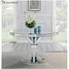 2020 New Design WXF-160 Crushed Diamond Round Silver Esstisch mit Tischplatte aus gehärtetem Glas