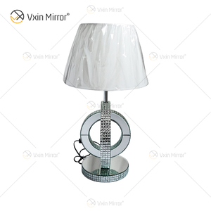 Moderner Landhausstil WXTL-093 Silberne Kristallspiegel-Tischlampe für Schlafzimmer-Nachttisch-Spiegellampe