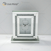 Fabrikneues Design WXMC-080 Crystal Silver Mirror Rectangle Tischuhr