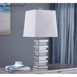 Factory Supply WXTL-097 Moderne Spiegel-Tischlampe aus silbernem Kristall-LED für warmes Licht