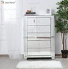Vxin Crystal Decor WXF-746 Silberner Tallboy Nachttisch aus Kristall mit fünf Schubladen für Schlafzimmer