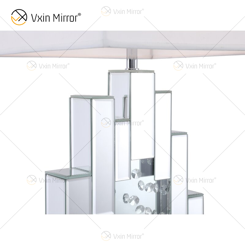Factory Supply WXTL-144 Moderne silberne Kristall-Tischspiegellampe mit Lampenschirm für Schlafzimmer