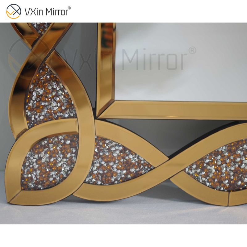Home Mirrored Furniture Rectangle Console Mirror Crushed Diamond Wandspiegel