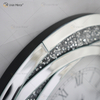 Testpaket WXC-080 Moderne verspiegelte 3D-Wanduhr mit gebrochenen Diamanten in Silber