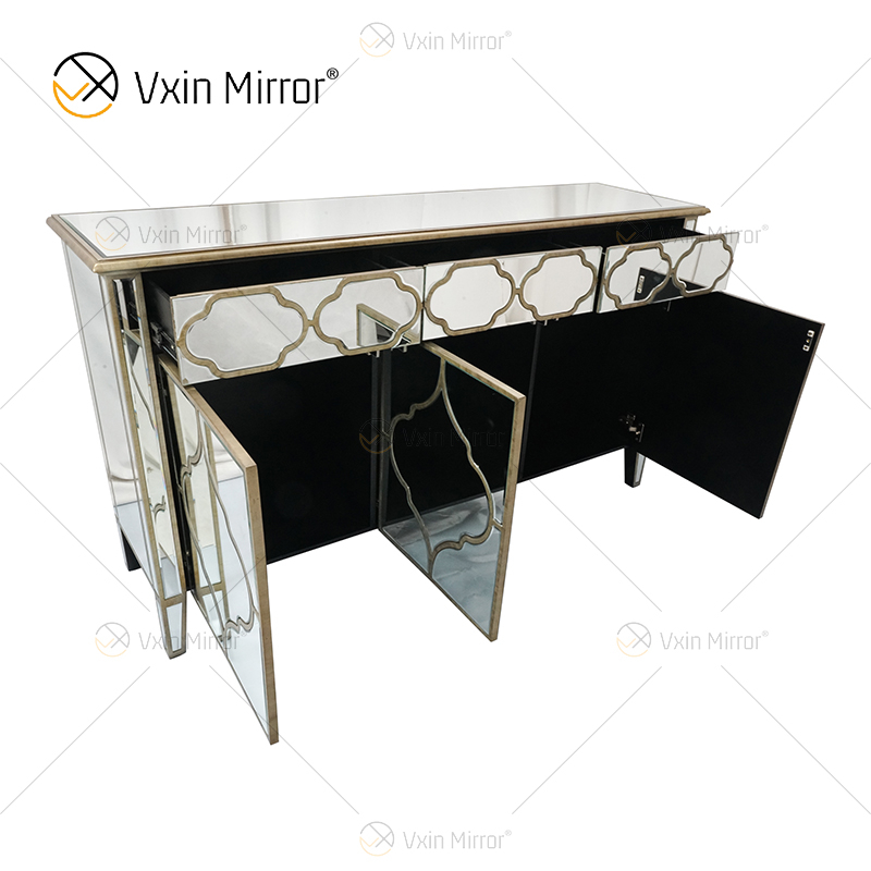 Einzigartiges Sideboard WXF-667 Luxus-Spiegelschrank mit 3 Schubladen und 3 Türen