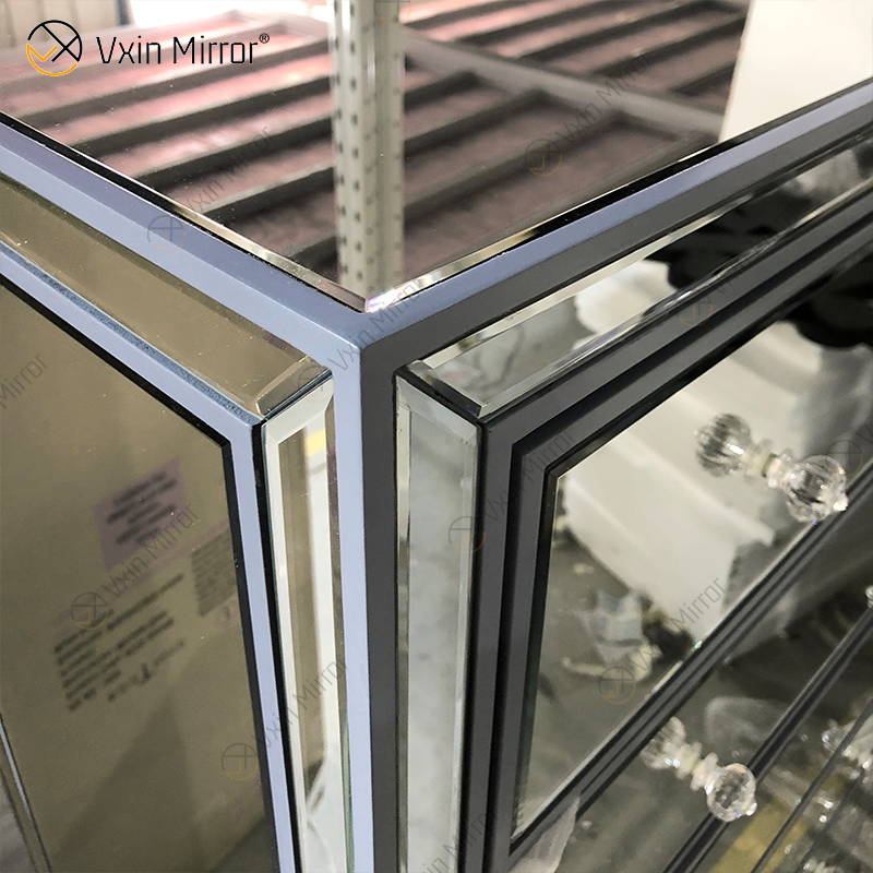 Vxin Spiegel WXR-006 Silber Home Decor verspiegelter Schrank mit 5 Schubladen