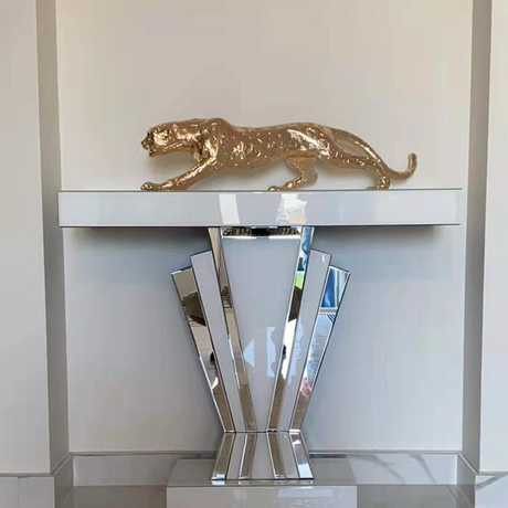 A Sale Home Decor WXF-1218 verspiegelter Konsolentisch, weißer Rahmen, beliebtester langer, schmaler Wandkonsolentisch im europäischen Stil