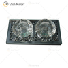 Kundengerechter Namensmoderner eleganter silberner Glaskerzenhalter des zerquetschten Diamant-WXCH-002