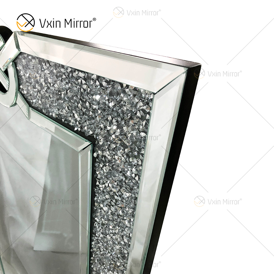 Rechteck VXin WXM-1760 Wanddekor Silber Crushed Diamond Wandbehang Spiegel