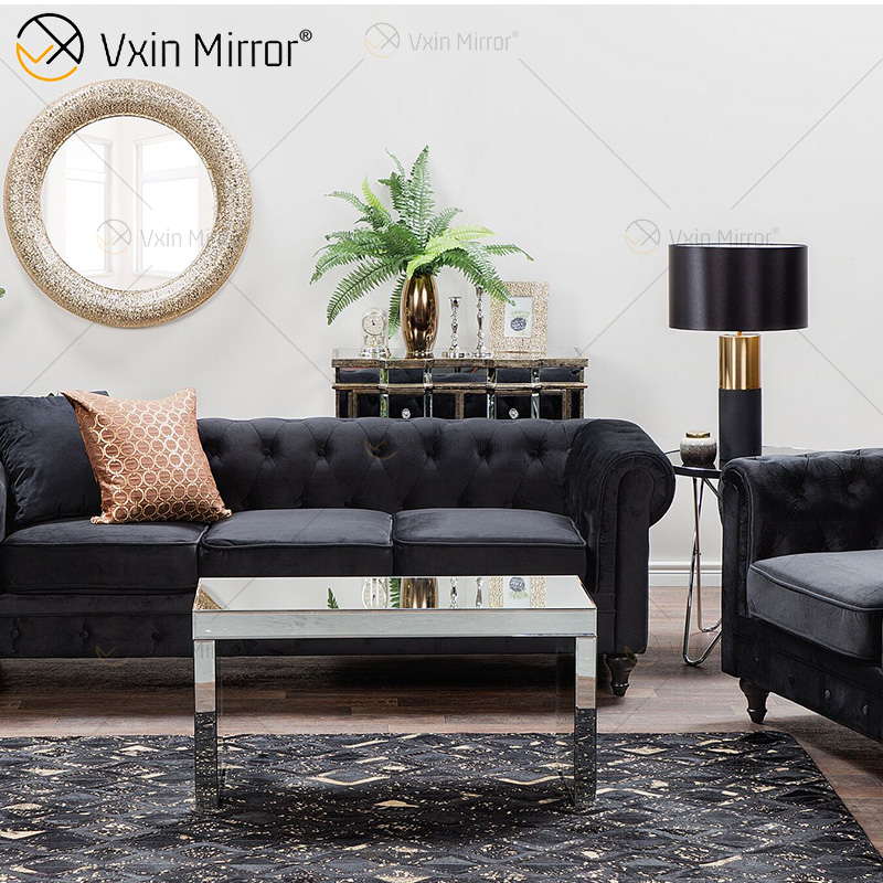 Moderner verspiegelter Coffee Sparkly Beistelltisch WXF-169 für Wohnzimmer mit Sofa