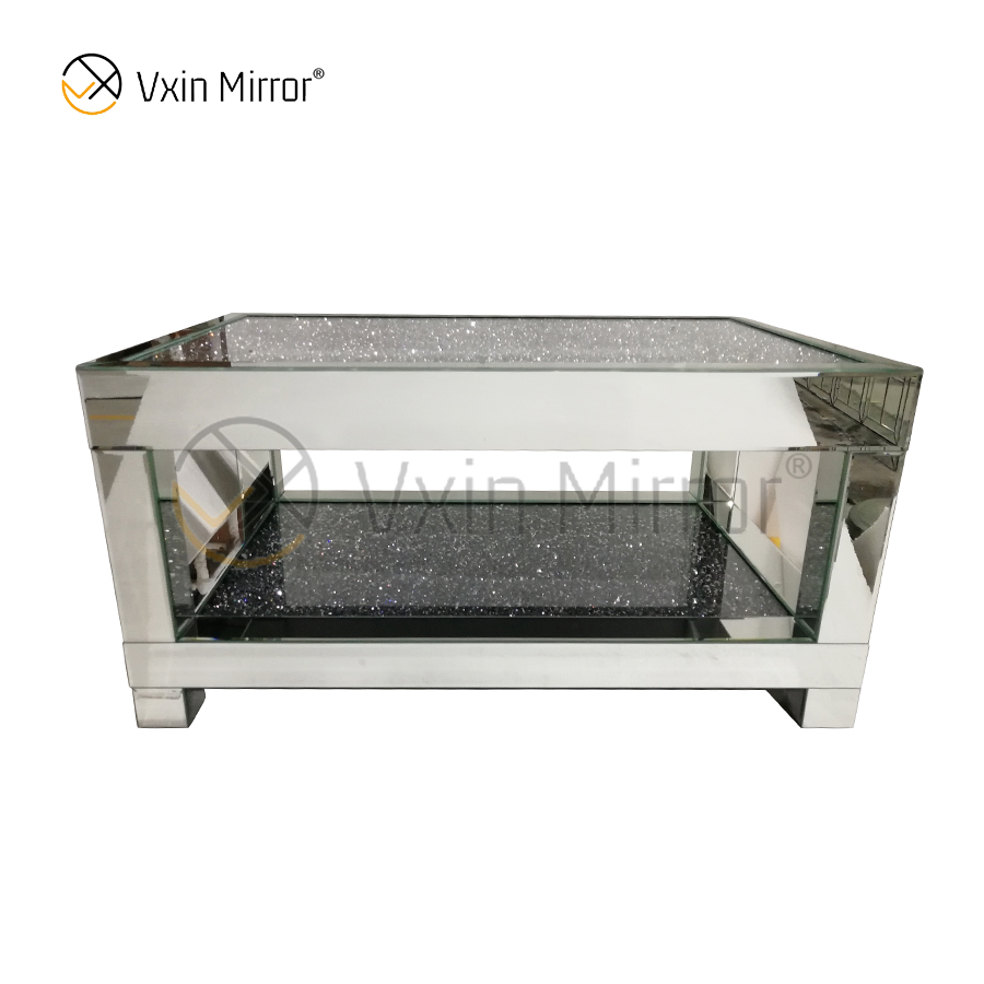 Kundenspezifischer Beistelltisch WXF-117-1 Crushed Diamond Homemade Silver Couchtisch