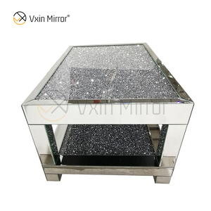 Kundenspezifischer Beistelltisch WXF-117-1 Crushed Diamond Homemade Silver Couchtisch