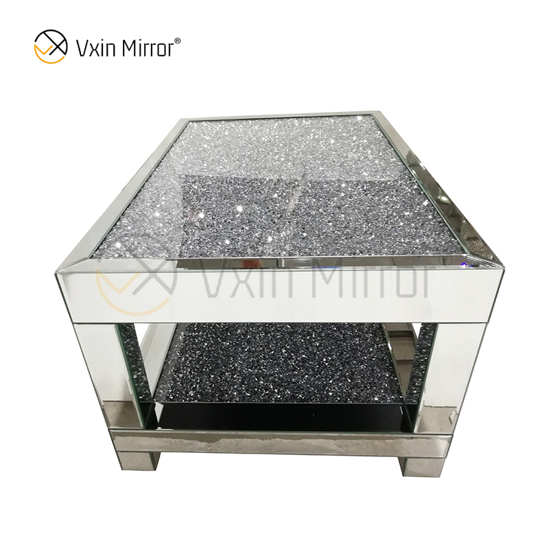 Kundenspezifischer Beistelltisch WXF-117-1 Crushed Diamond Homemade Silver Couchtisch