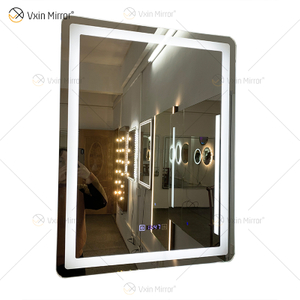 WXDL-111 LED 3 Farblicht Touchscreen Antibeschlag 5mm Display Zeit Temperatur Umweltschutz Spiegel