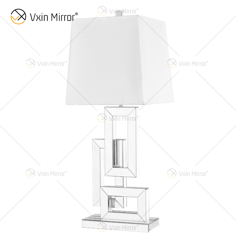 Factory Supply WXTL-001 Moderne silberne 3D-Tischspiegellampe mit Lampenschirm für Schlafzimmer