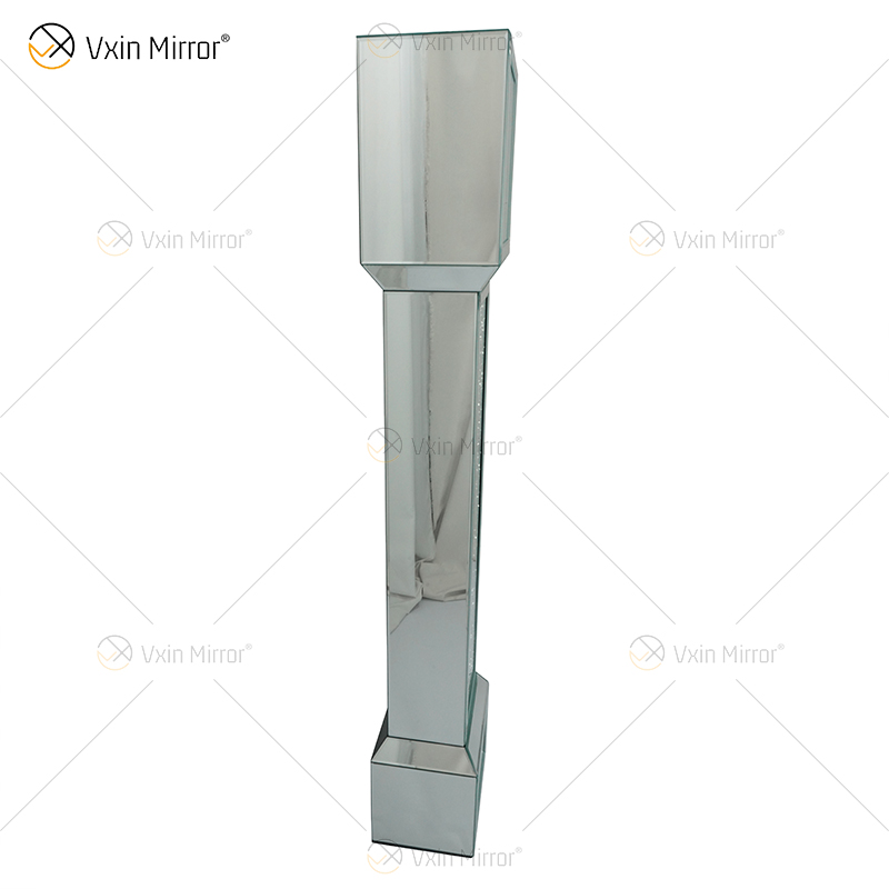 Spiegeluhr WXMC-053 Crushed Diamond Silver Elegante Standuhr