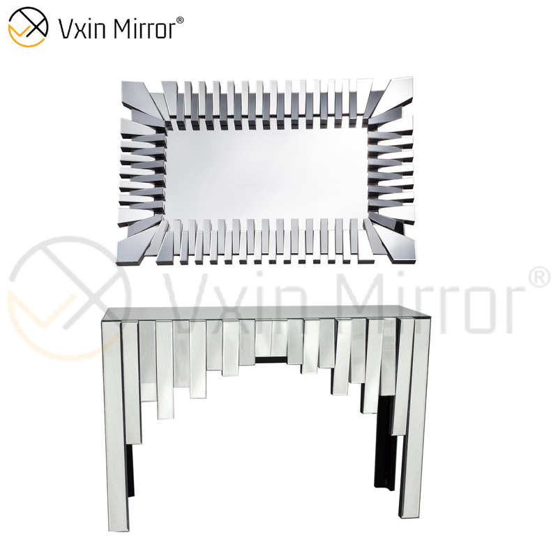 China Lieferant Vxin Möbel Moderner Silber 3D Eleganter Hallentisch Konsolenmöbel Luxusspiegel
