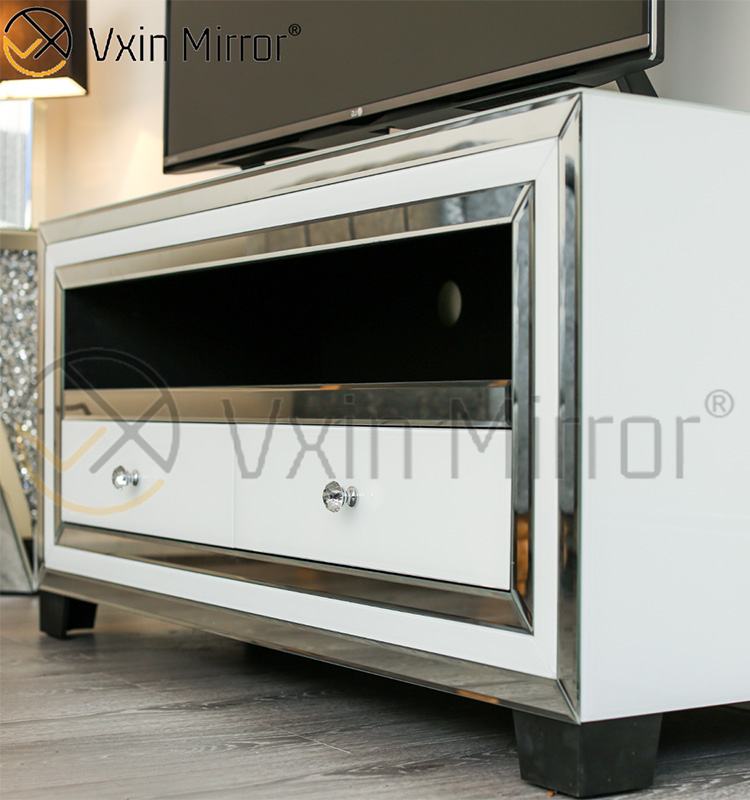 Vxin Spiegel WXWF-790 Möbel Modern Weiß Silber Glas TV Schrank steht