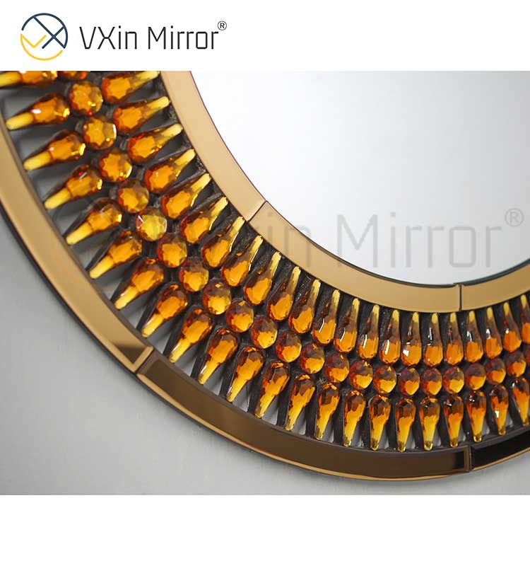 Factory Supply Vxin Luxus Kristallglas braun Konsolentisch mit Spiegel