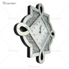 Testpaket Neues Design WXC-083 Moderne verspiegelte 3D-Wanduhr mit silbernen Crushed Diamonds