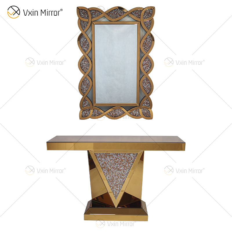Vxin Modern Home Decor Crushed Diamond verspiegelter Konsolentisch Luxus