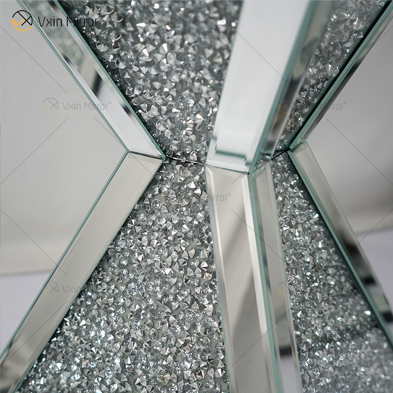Vxin WXF-151 Square Top Mirror Decor Diamond Mirror Beistelltisch Glas verspiegelter Tisch