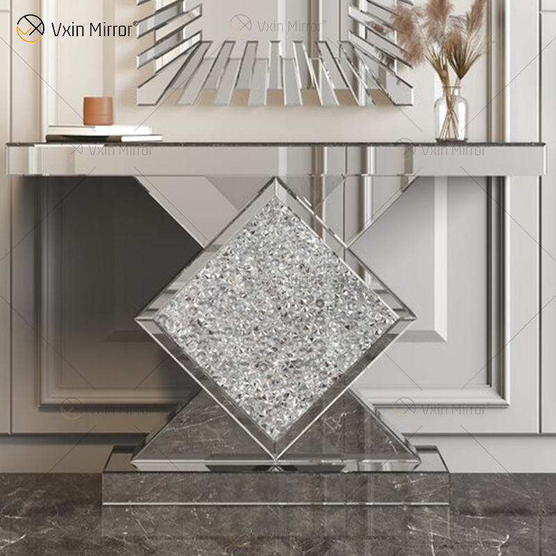 Großhandel verspiegelter Konsolentisch Crushed Diamond Crystal Hallway Entryway Table Console