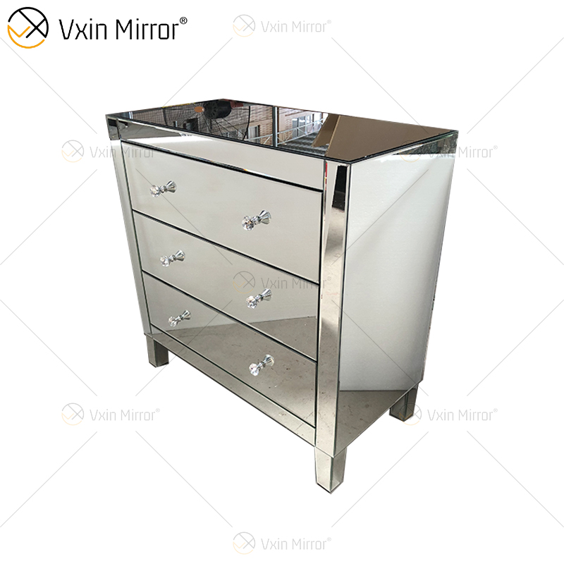 Classical Style WXF-844 Silver Modern Muti Drawers Mirrored Cabinet Cabinet Customize Size