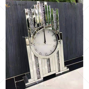 Fabrikneues Design WXMC- Crystal Silver Mirror Rectangle Tischuhr