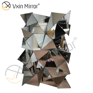 Factory Supply 3D Wanddekoration Silber Stereoskopischer Glaswandbehang WXM-2477 Spiegel