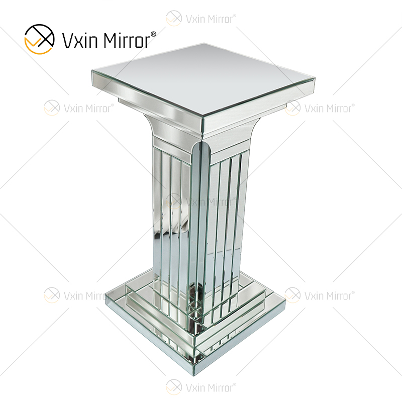 The Factory Hot Sale WXF-010 Klassischer Stil Silber Roman Pillar Home Decor verspiegelter Beistelltisch