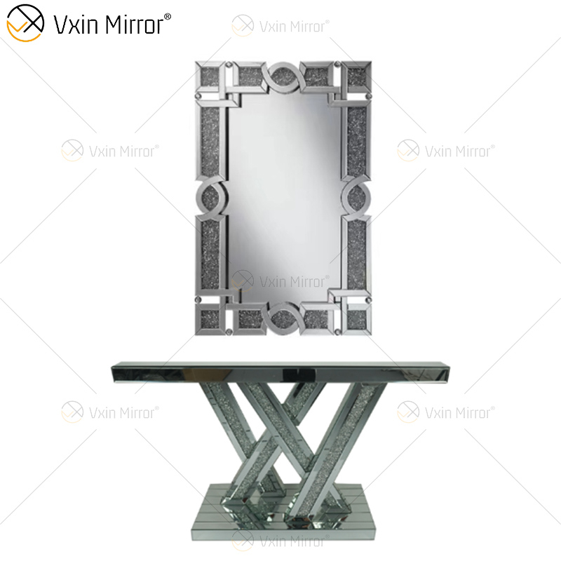 Vxin Mirror Hot Sell Silver Crystal W Design-Konsolentisch mit Spiegelflur in Wohnzimmermöbeln
