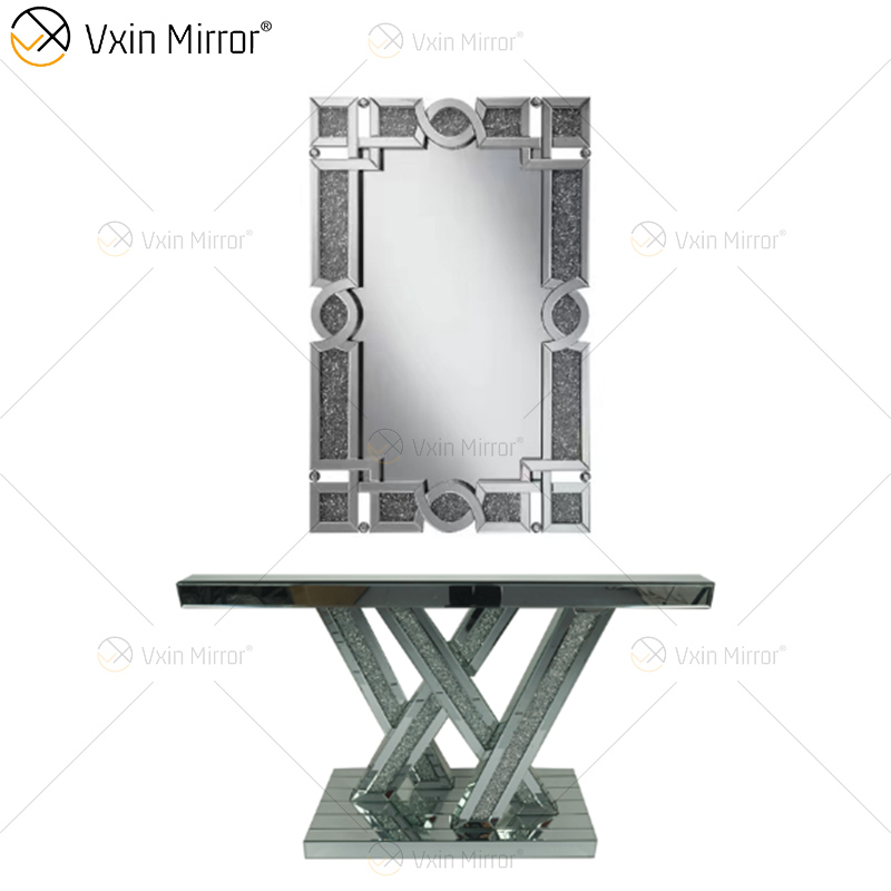 Vxin Mirror Hot Sell Silver Crystal W Design-Konsolentisch mit Spiegelflur in Wohnzimmermöbeln