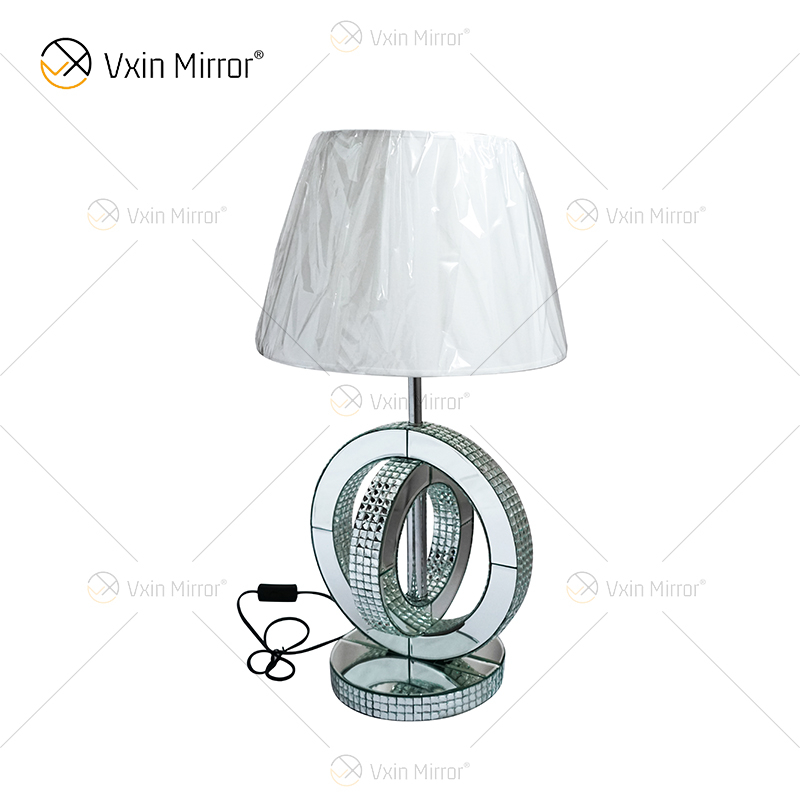 Moderner Landhausstil WXTL-093 Silberne Kristallspiegel-Tischlampe für Schlafzimmer-Nachttisch-Spiegellampe