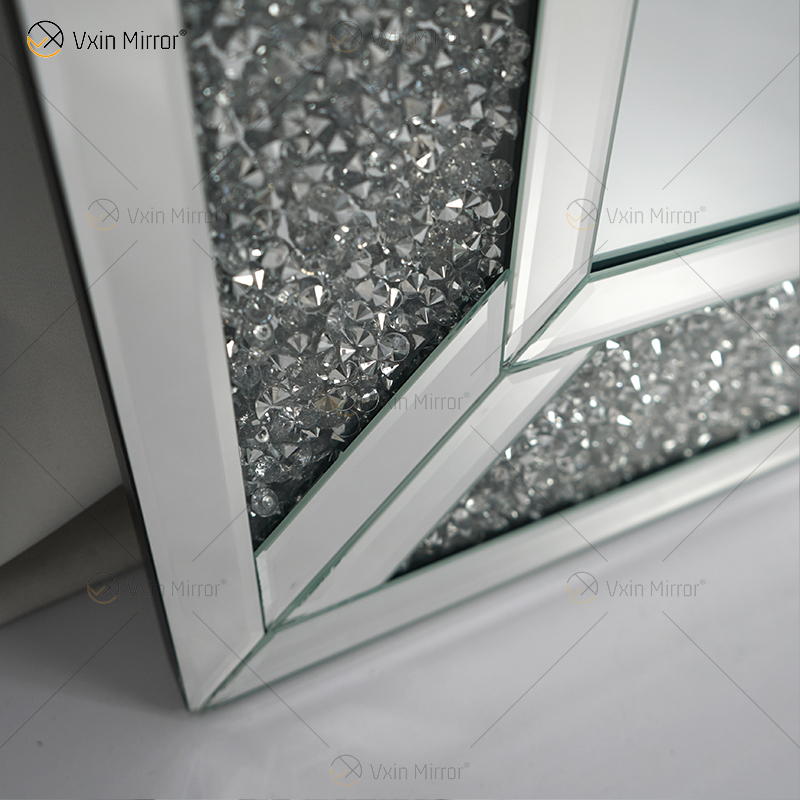 Rechteck Hot Design Vxin WXM-1761 Wanddekor Silber Crushed Diamond Wandbehang Spiegel