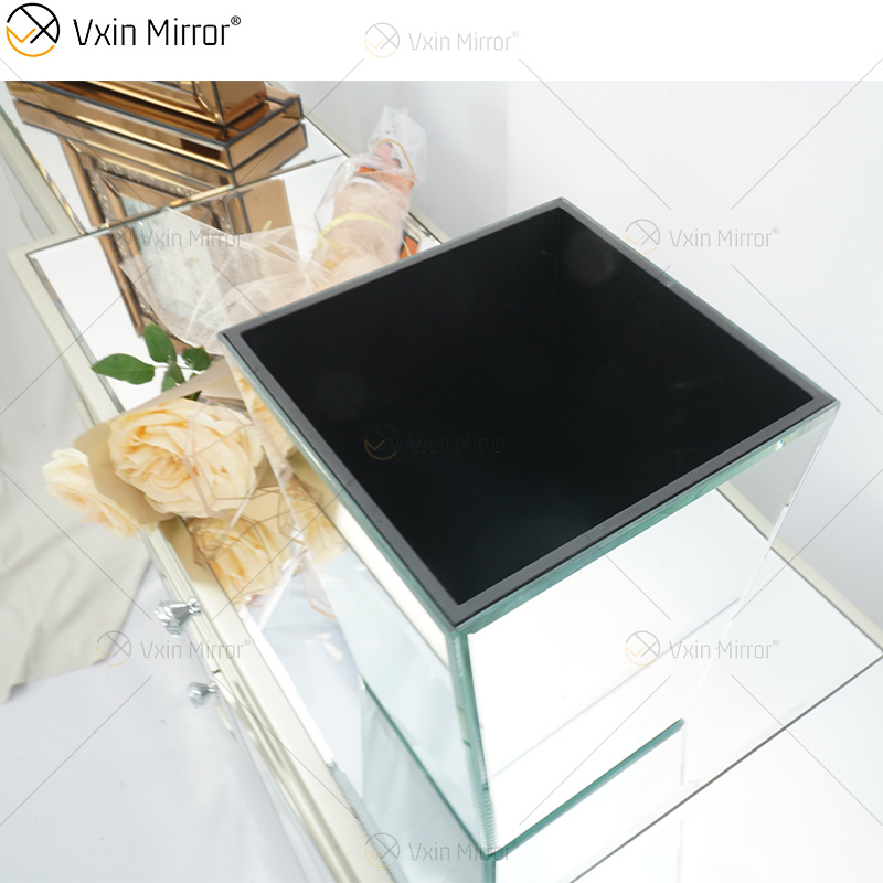 Vxin Mirror WXMV-034 Spiegelvase, Kristall, Silber, Glas, dekorative Vase, Blume, elegant für Heimdekoration, kann Wasser nicht halten