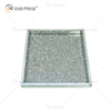 Heißer Verkauf WXMT-019 Moderne HomeDecor Silber Crushed Diamond Glass Square Mirror Trays