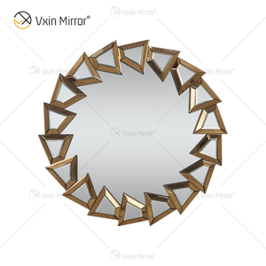 Zwei Farben WXM-1145 Wanddekoration Silber Braun Glas Wandbehang Spiegel