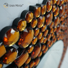 Goldene Luxus-Wanddekoration, silberner Kristallglas-Wandspiegel, runder Hängespiegel