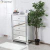 Vxin Crystal Decor WXF-746 Silberner Tallboy Nachttisch aus Kristall mit fünf Schubladen für Schlafzimmer