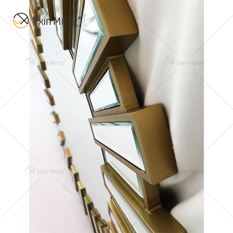 Glasrahmen venezianische runde Spiegelwand WXM-2484 Innenwandaufkleber für Innendekoration für Badezimmer