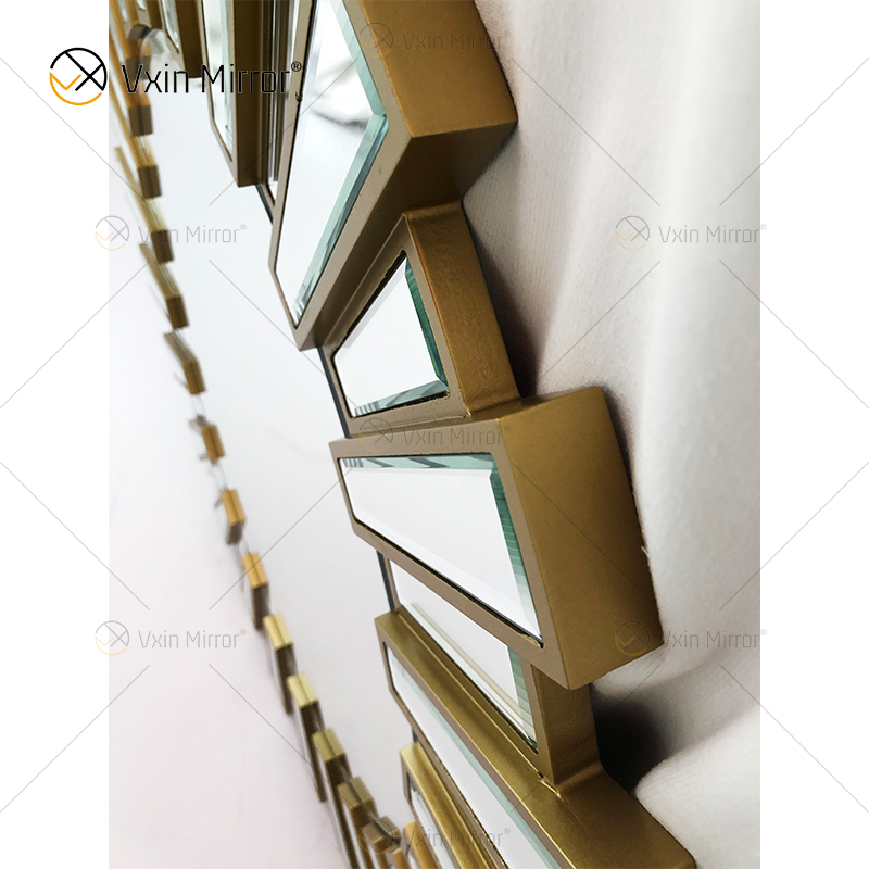 Glasrahmen venezianische runde Spiegelwand WXM-2484 Innenwandaufkleber für Innendekoration für Badezimmer