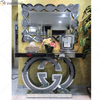 Home Mirrored Furniture Rectangle Console Mirror Crushed Diamond Wandspiegel