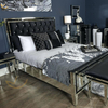 Vxin Mirror Furniture WXWF-1081Black Frame Silver Glass Mirrored King Bed Mirror Bed