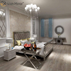 Factory Supply Furniture WXF-785 Silberner Rahmen, weißes Glas, verspiegeltes Kingsize-Bett
