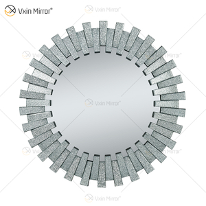 Hohe Qualität WXM-1138 Wanddekoration Diamond Shade Silber 3D Glas Wandbehang Spiegel