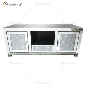 China Supply Moderne europäische WXF-097-1 Crush Diamond Silver Crystal TV-Ständermöbel