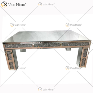 Kundenspezifischer Beistelltisch WXF-701 Crushed Diamond Homemade Silver Couchtisch