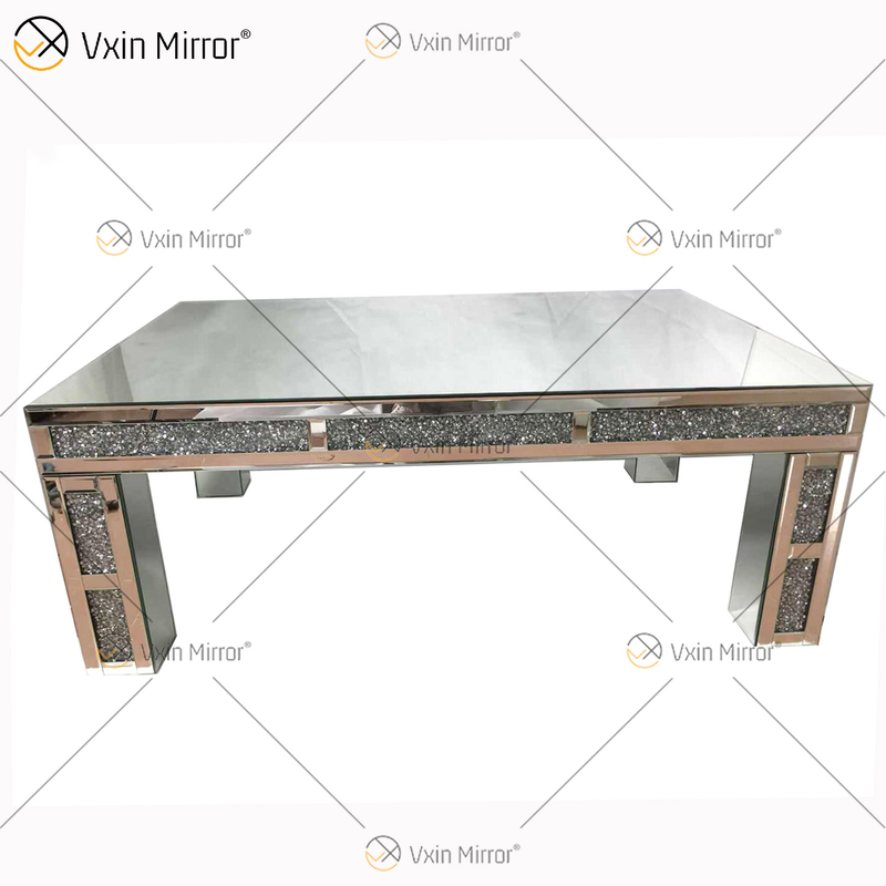 Kundenspezifischer Beistelltisch WXF-701 Crushed Diamond Homemade Silver Couchtisch