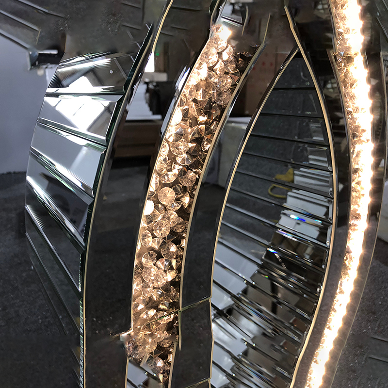 Großhandels-WXF-291 Moderner gespiegelter Luxus-Konsolentisch LED-Silber-Kristalldiamant-Glaskonsolentisch